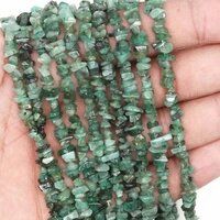 Emerald Gemstone Uncut Nugget Chips Beads Strand