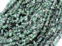 Emerald Gemstone Uncut Nugget Chips Beads Strand