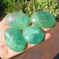 Beautiful Green Fluorite Gemstone Palm Stone