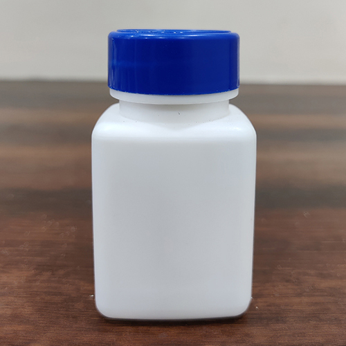 8g HDPE Rectangular Bottle - 10 Grm, White-Blue | Enhanced Impact Resistance, Chemical Resilience, Screw Cap Sealing, Square Shape