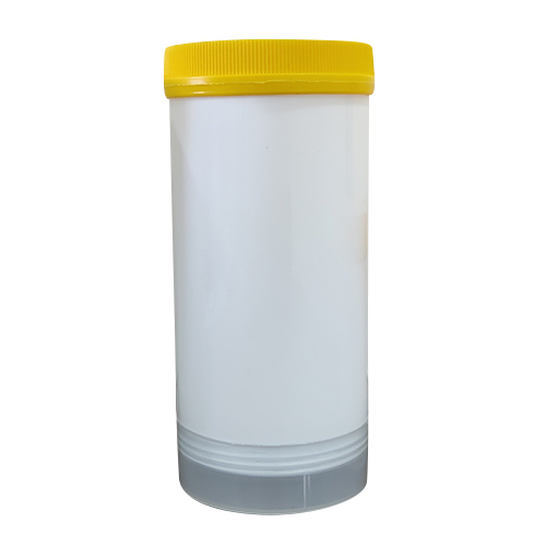 PP Caper Jar - Plastic, 250 gm, White-Yellow | Ideal for Chemical & Pharmaceutical Use, Screw Cap, Round Shape