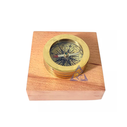 Brass Paper Weight Compass With Wooden Box Engraved Gift Birthday Wedding Christmas Husband Anniversary Gift