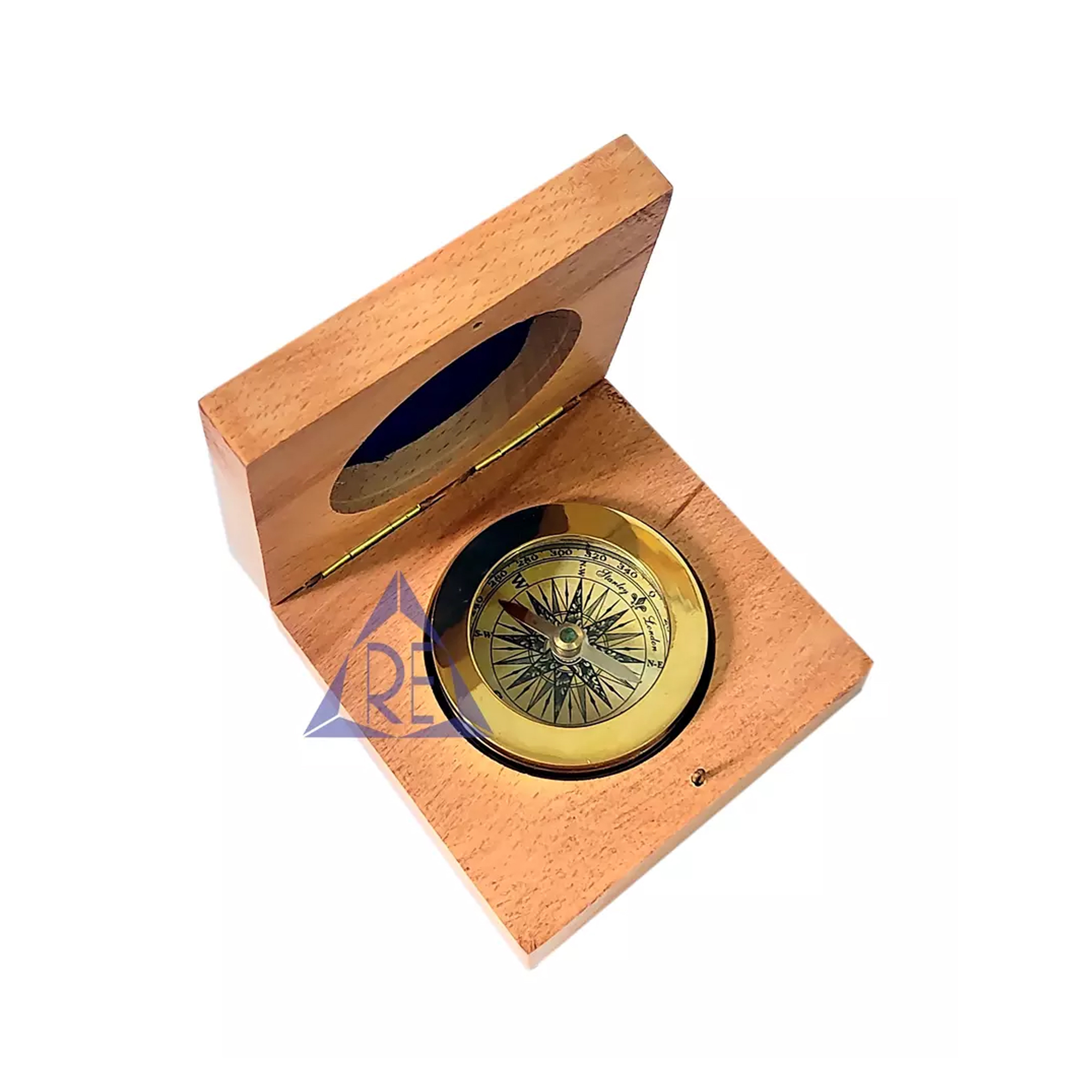 Brass Paper Weight Compass With Wooden Box Engraved Gift Birthday Wedding Christmas Husband Anniversary Gift