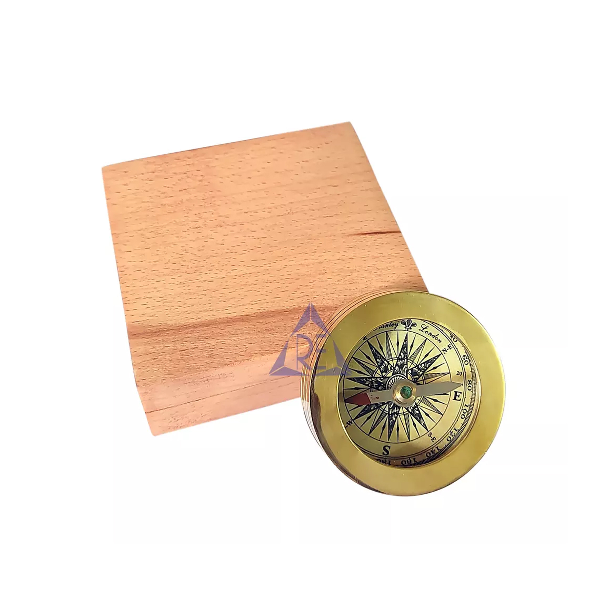 Brass Paper Weight Compass With Wooden Box Engraved Gift Birthday Wedding Christmas Husband Anniversary Gift