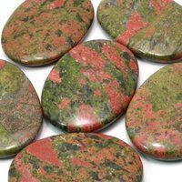 Beautiful High Quality Unakite Gemstone Palm Stone