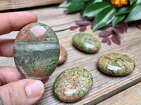 Beautiful High Quality Unakite Gemstone Palm Stone