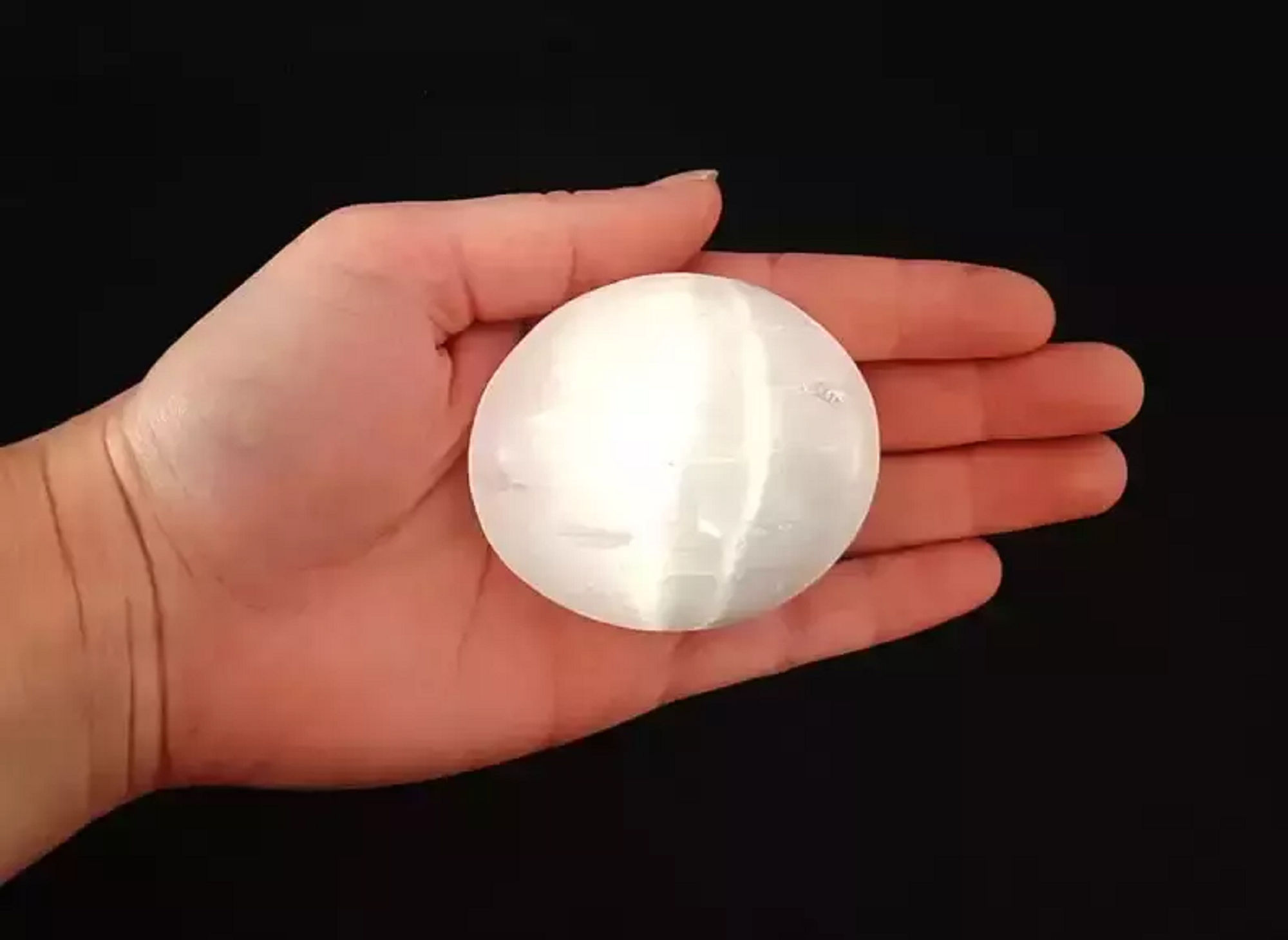 Beautiful White Selenite Gemstone Palm stone