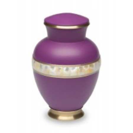 Purple Adult Creamation Urn With Mother Of Pearl