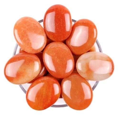 Beautiful Red Aventurine Gemstone Palm Stone