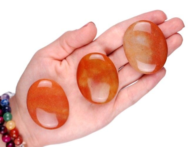 Beautiful Red Aventurine Gemstone Palm Stone