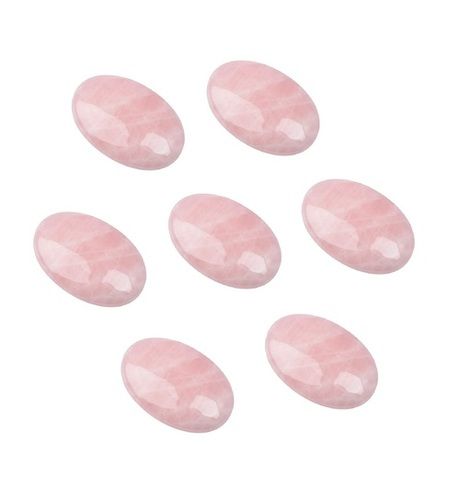 Oval Cut Beautiful Rose Quartz Crystal Gemstone Palm Stone