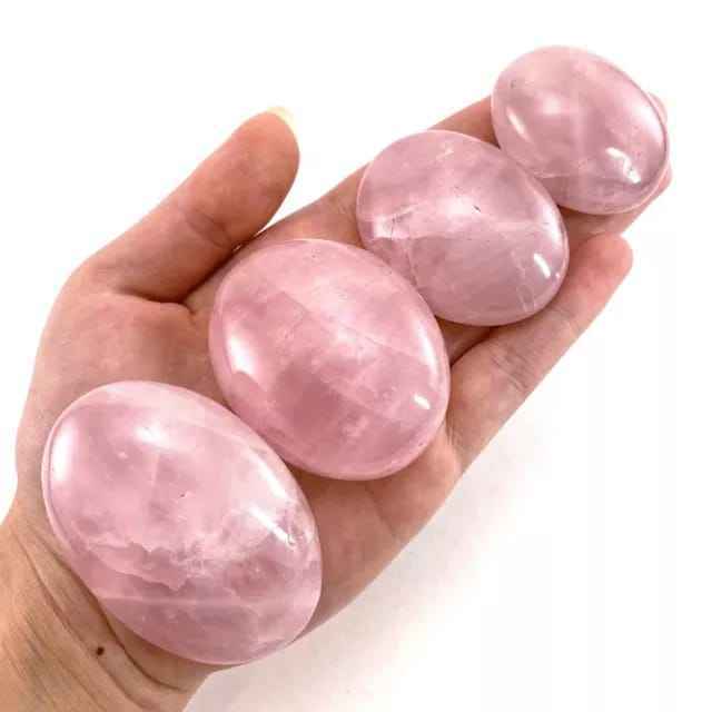 Beautiful Rose Quartz Crystal Gemstone Palm stone