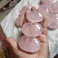 Beautiful Rose Quartz Crystal Gemstone Palm stone