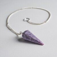 Lepidolite Dowsing Cone Pendulum