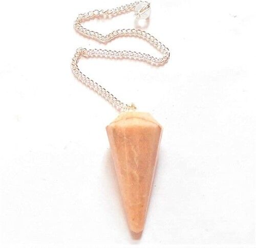 Peach Moon Stone Gemstone Dowsing Cone Pendulum