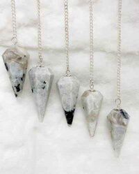 Rainbow Moon Stone dowsing cone pendulum