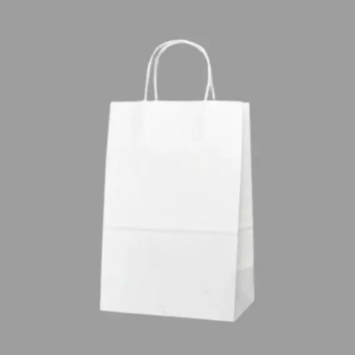 Gusset White Shopping Bag