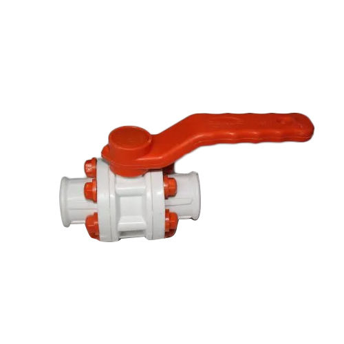 Long Handle Ball Valve - PP Material, 15mm To 100mm Size, White and Red Colors | Medium Pressure, Industrial Use