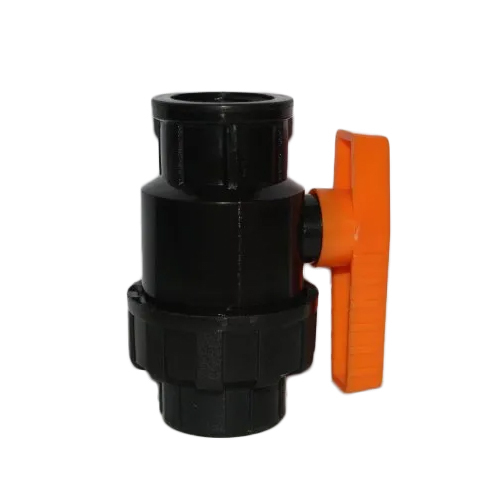 Single Union Ball Valve - Pvc 32mmx1, Medium Pressure | Water Application, Orange And Black