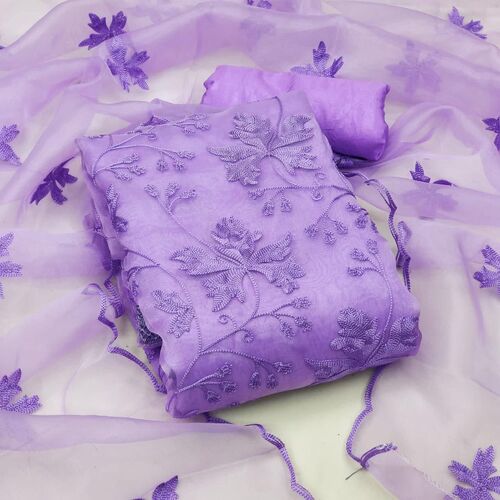 Avani Purple01 Organza Dress Material