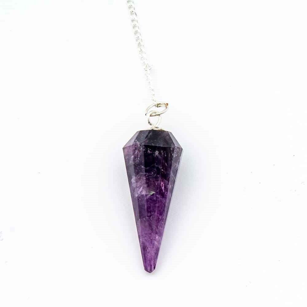 High Quality Polished Amethyst Gemstone Dowsing Cone Pendulum