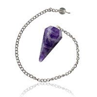 High Quality Polished Amethyst Gemstone Dowsing Cone Pendulum