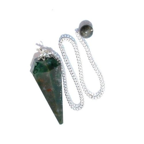 High Quality Blood Stone Gemstone Dowsing Cone Pendulum - Size: 2 Inch