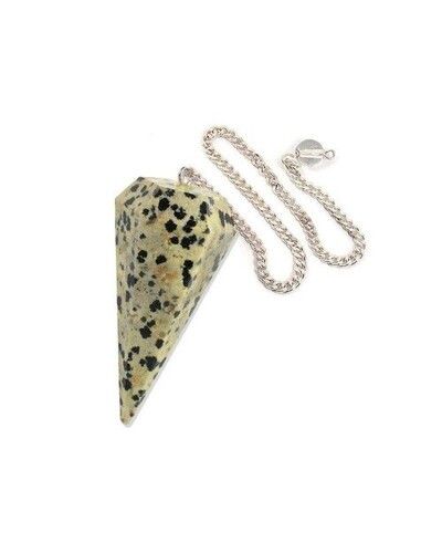 High Quality Dalmatian Jasper Gemstone Dowsing Cone Pendulum