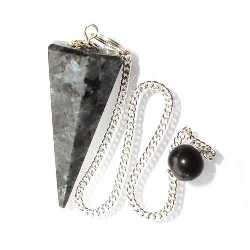 High Quality Polished Larvakite Gemstone Dowsing Cone Pendulum Size: 2 Inch