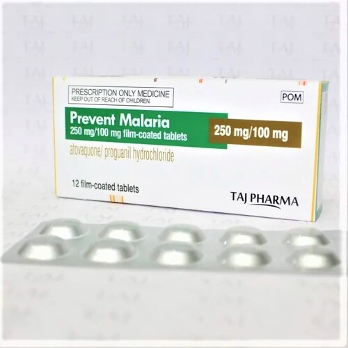 Atovaquone And Proguanil Hydrochloride Tablets 250/100Mg Expiration Date: 3 Years