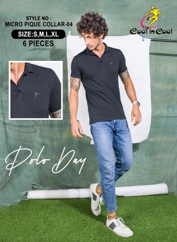 Collared T Shirt - Micro Pique, Short Sleeve, Sizes S-M-L-XL | Cool In Cool Design for Men's Casual Wear