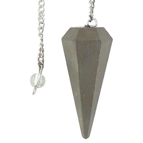 High Polished Pyrite Gemstone Dowsing Cone Pendulum