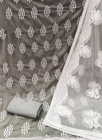 Tina Grey Georgette Dress Material