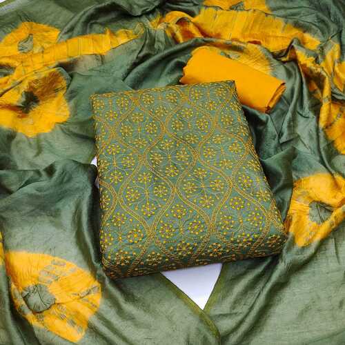 Aanya Green Coco Silk Dress Material