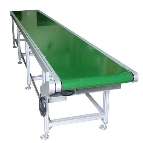 Green-silver Industrial Mild Steel Conveyor Machine