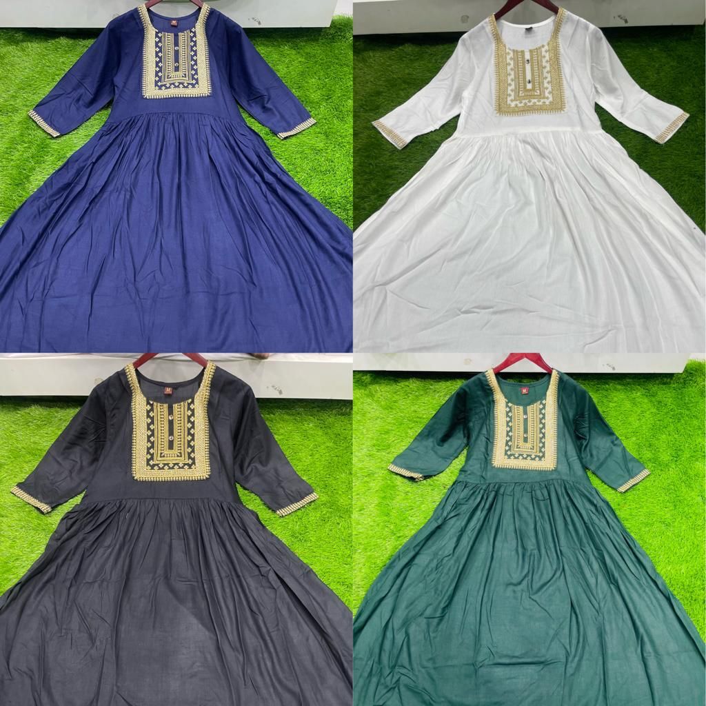 Aashvi Blue Heavy Rayon Kurti
