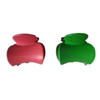 Plastic Hair Clutcher Claw Clips - Plastic, Small Size, Red & Green | Ideal For Women & Girls, Perfect Hair Claws For Indian Hair Type