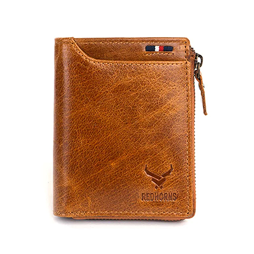 Mens Genuine Leather Bi-Fold Wallet