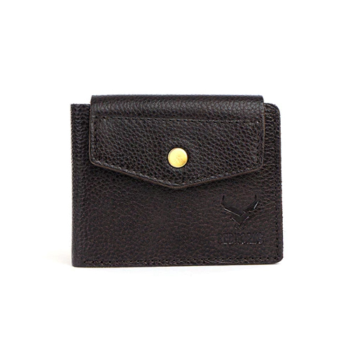 Mens Black Leather Coin Pocket Wallet