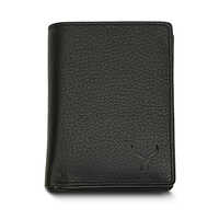 Mens Top Grain Genuine Leather Slim Wallets - Genuine Leather, 8.3x10.8x1.8 Cm, Black | Folded Design, Plain Style For Modern Men