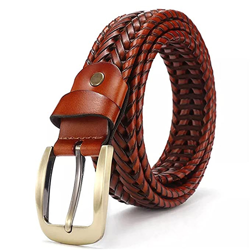 Mens Braided Leather Belt-GB1