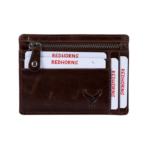 Brown Mens Black Leather Card Holders