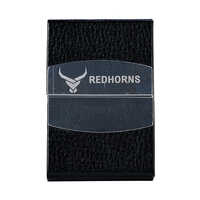 Mens Credit Card Holder - Stainless Steel & Soft-touch Pu Leather, 9x6x1.4 Cm, Black | Built-in Magnetic Closure, Comfortable Pocket Size