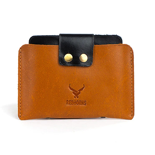 Mens Tan Leather Card Holder