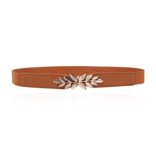 Brown Ladies Leaf Design Belts