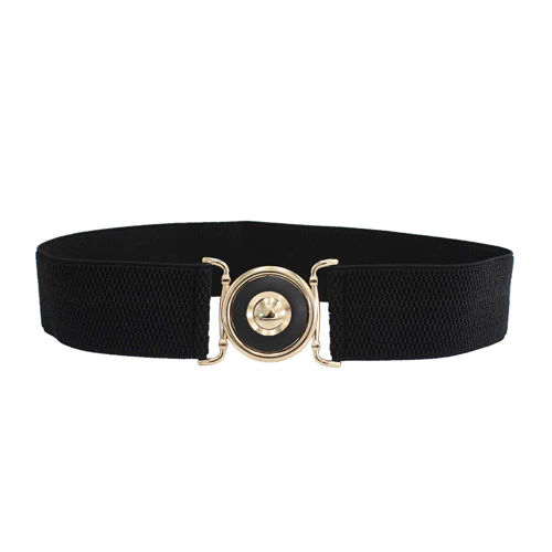 Black Ladies Round Shaped Belt For Dresses