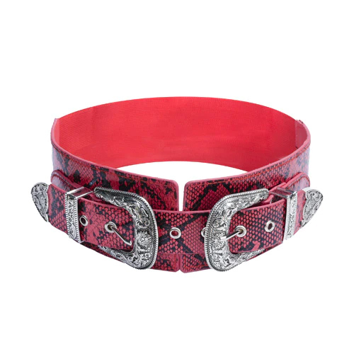 Snakeskin Design Elastic Waist Belt