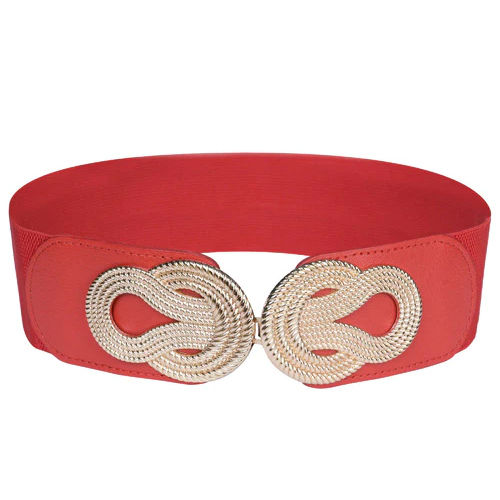 Red Antique Tangle Design Adjustable Waist Belt