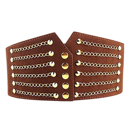 Brown Vintage Chain Design Waist Belt