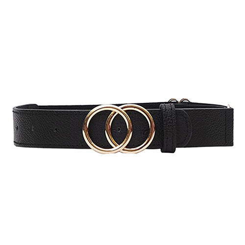 Double Ring Design Stretchy Fabric Belt For Dresses